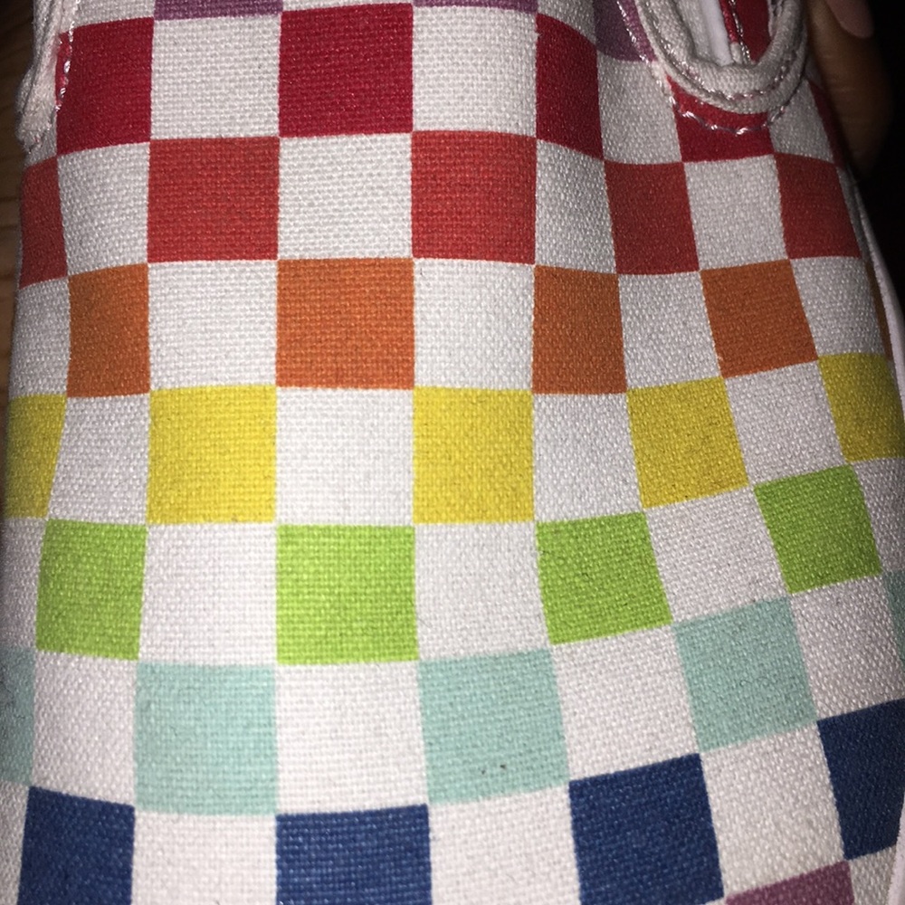 Check board Rainbow Slip on vans